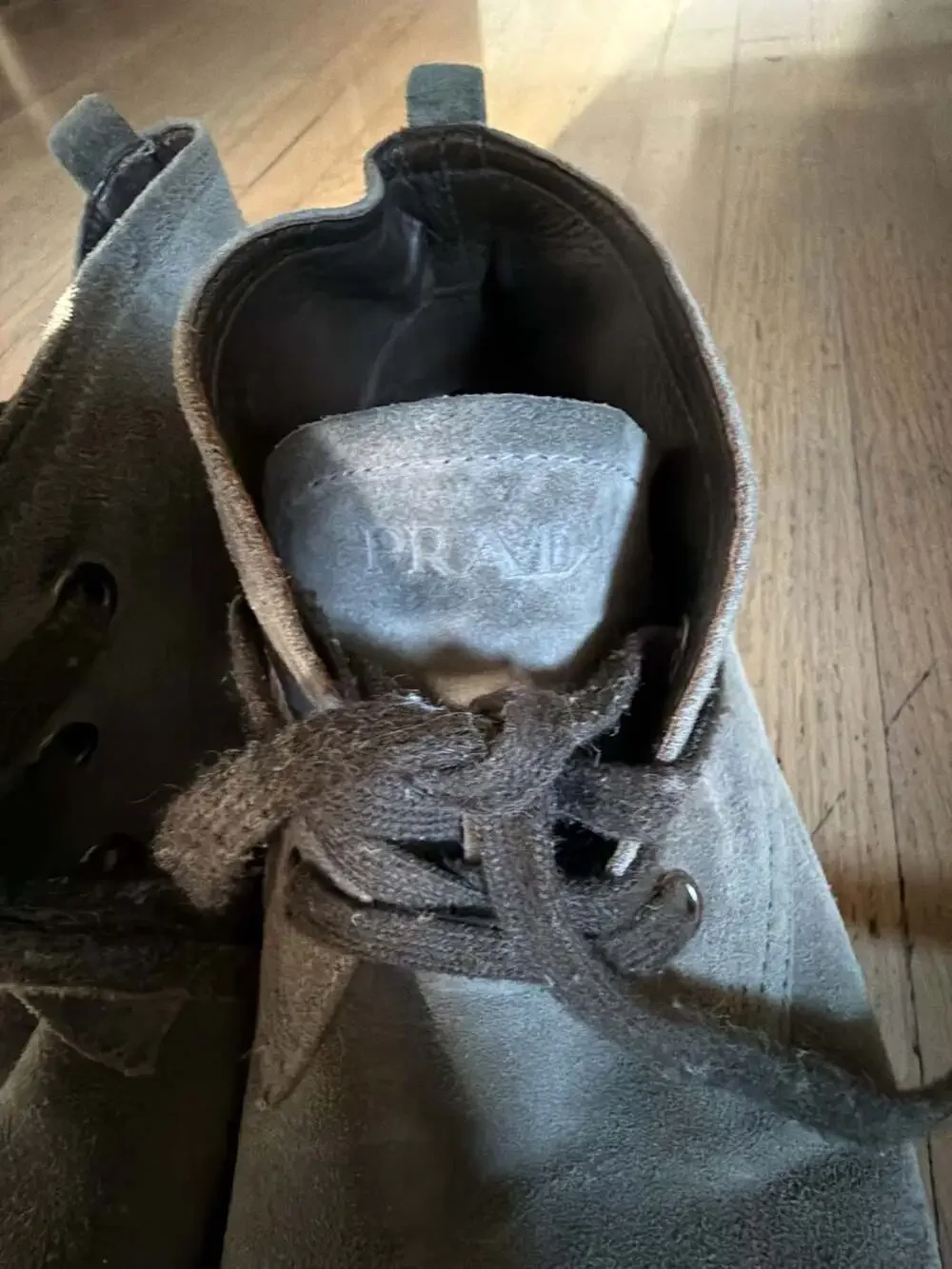 Prada Grey Suede Ankle Chukka Boots